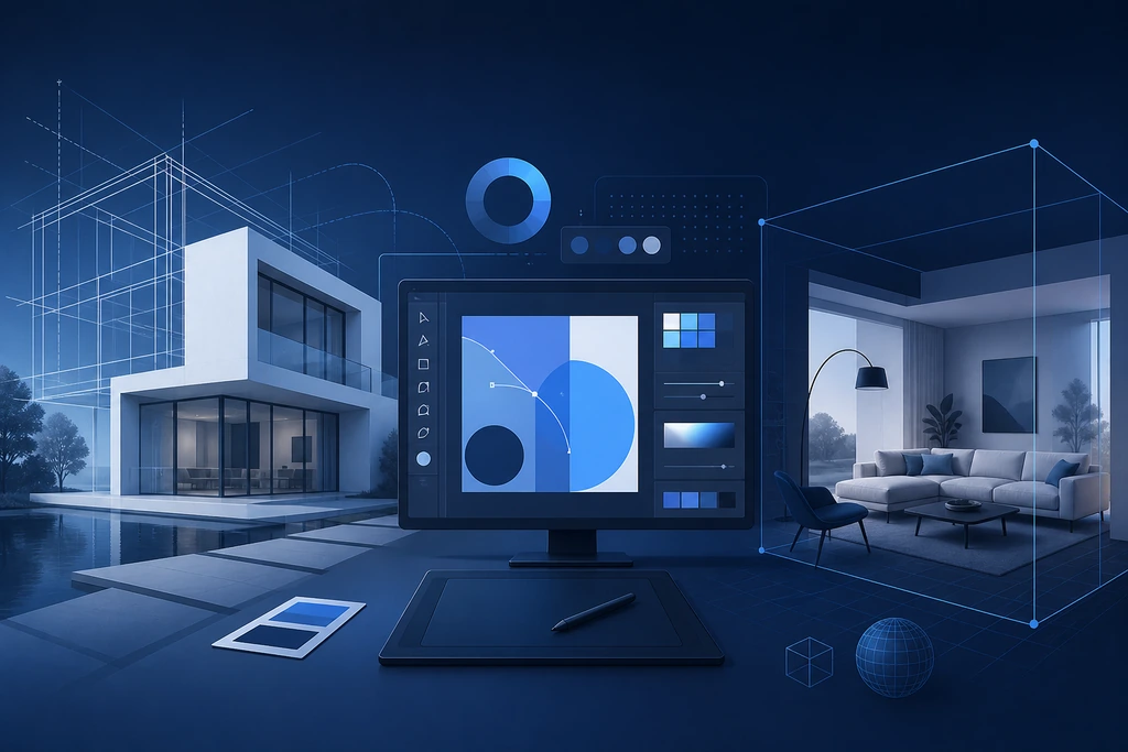 La convergenza tra architettura moderna, grafica digitale e ambienti 3D